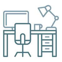 Work Table Line Two Color Icon vector