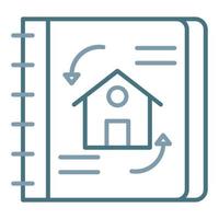 Engineering Sketch Line Two Color Icon vector