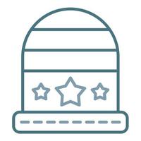 Winter Hat Line Two Color Icon vector