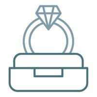 Diamond Ring Line Two Color Icon vector