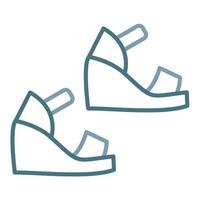 Wedge Heel Line Two Color Icon vector