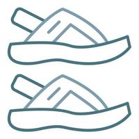 Sandal Line Two Color Icon vector