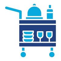 Serving Cart GlyphTwo Color Icon vector