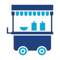 Food Cart Glyph Two Color Icon vector
