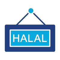 Halal Glyph Two Color Icon vector
