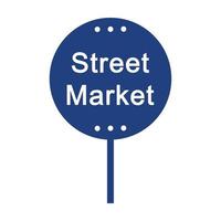 Street Market Sign Glyph Two Color Icon vector