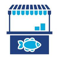 Fish Market Glyph Two Color Icon vector