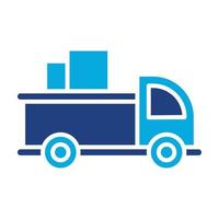 Pickup Truck Glyph Two Color Icon vector