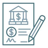 Contract Line Two Color Icon vector