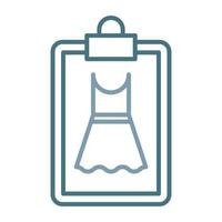 Dress Sketch Line Two Color Icon vector