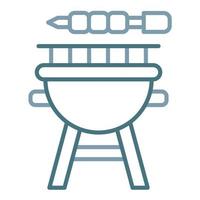 Bbq Grill Line Two Color Icon vector