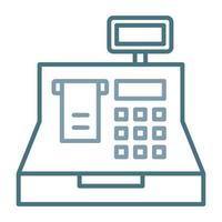 Cashier Machine Line Two Color Icon vector