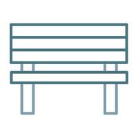 Bench Line Two Color Icon vector