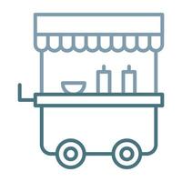 Food Cart Line Two Color Icon vector