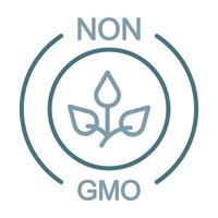 icono de dos colores de línea no gmo vector