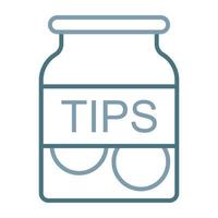 Tips Jar Line Two Color Icon vector