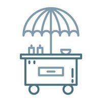 Burger Cart Line Two Color Icon vector