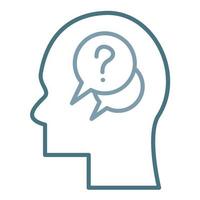 Doubt Line Two Color Icon vector