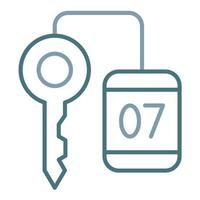 Room Key Line Two Color Icon vector