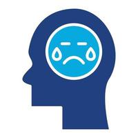 Sadness Glyph Two Color Icon vector