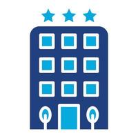 icono de dos colores de glifo de hotel de 3 estrellas vector