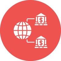 Internet Banking Glyph Circle Background Icon vector