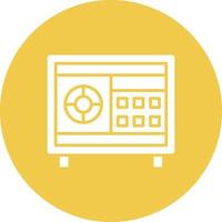 Safe Box Glyph Circle Background Icon vector