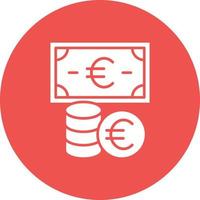 icono de fondo de círculo de glifo de moneda euro vector