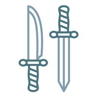 Dagger Line Two Color Icon vector