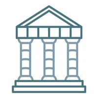 Greek Temple Line Two Color Icon vector