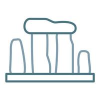 icono de dos colores de la línea de stonehenge vector