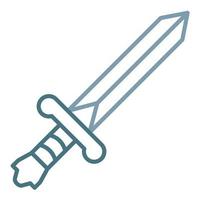 Sword Line Two Color Icon vector