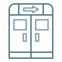 Emergency Exit Line Two Color Icon vector