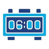 Digital Clock Glyph Two Color Icon vector