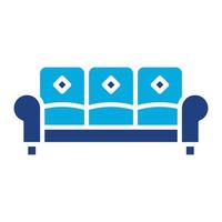 Sofa Glyph Two Color Icon vector