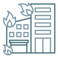 Building Fire Line Two Color Icon vector