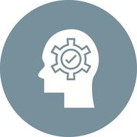 Cognitive Glyph Circle Background Icon vector