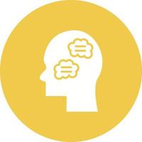 Inner Dialogue Glyph Circle Background Icon vector