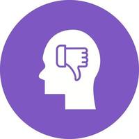 Negative Thinking Glyph Circle Background Icon vector