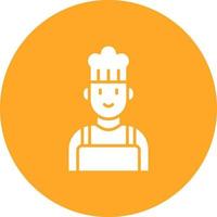 Chef Glyph Circle Background Icon vector