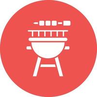 Bbq Grill Glyph Circle Background Icon vector