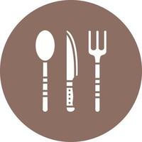 Cutlery Glyph Circle Background Icon vector