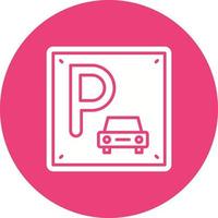 Parking Sign Glyph Circle Background Icon vector