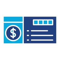 Cheque Glyph Two Color Icon vector