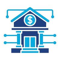 Online Banking Glyph Two Color Icon vector