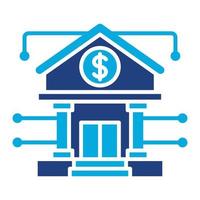 Online Banking Glyph Two Color Icon vector