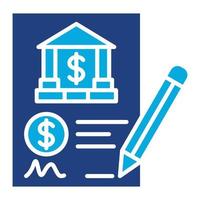 Contract Glyph Two Color Icon vector