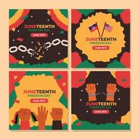 Juneteenth Social Media Template vector