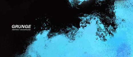 Black and blue abstract grunge background with halftone style. vector