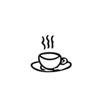 taza y platillo en estilo dibujado a mano. bebida caliente té café estilo doodle escandinavo. icono, postal, decoración de menú, acogedor, cocina, café vector